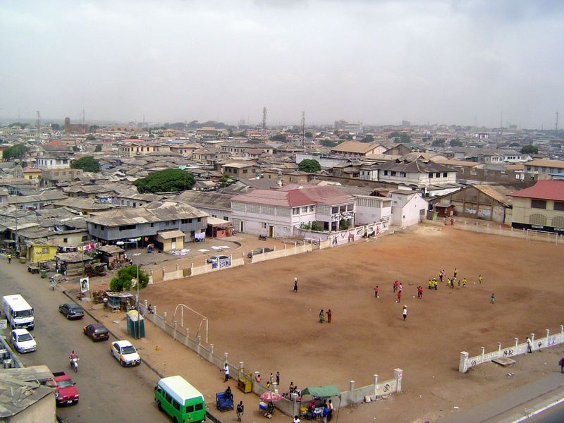 And more. The football ground is interesting: how does it happen that such a large area is vacant in such a crowded area? Part of the answer