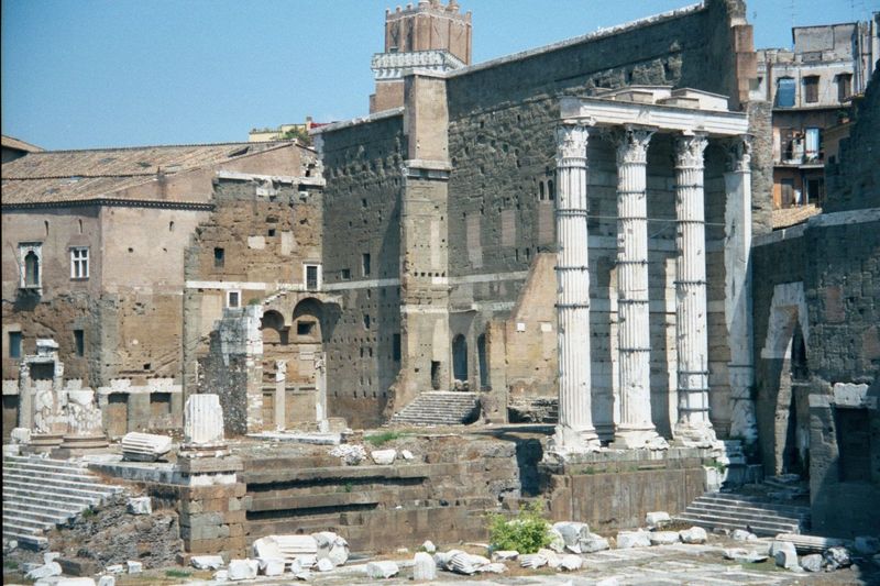 Since we're over there, we may as well detour for a moment. The Roman Forum was too small for the imperial city, and Julius Caesar, Augustus