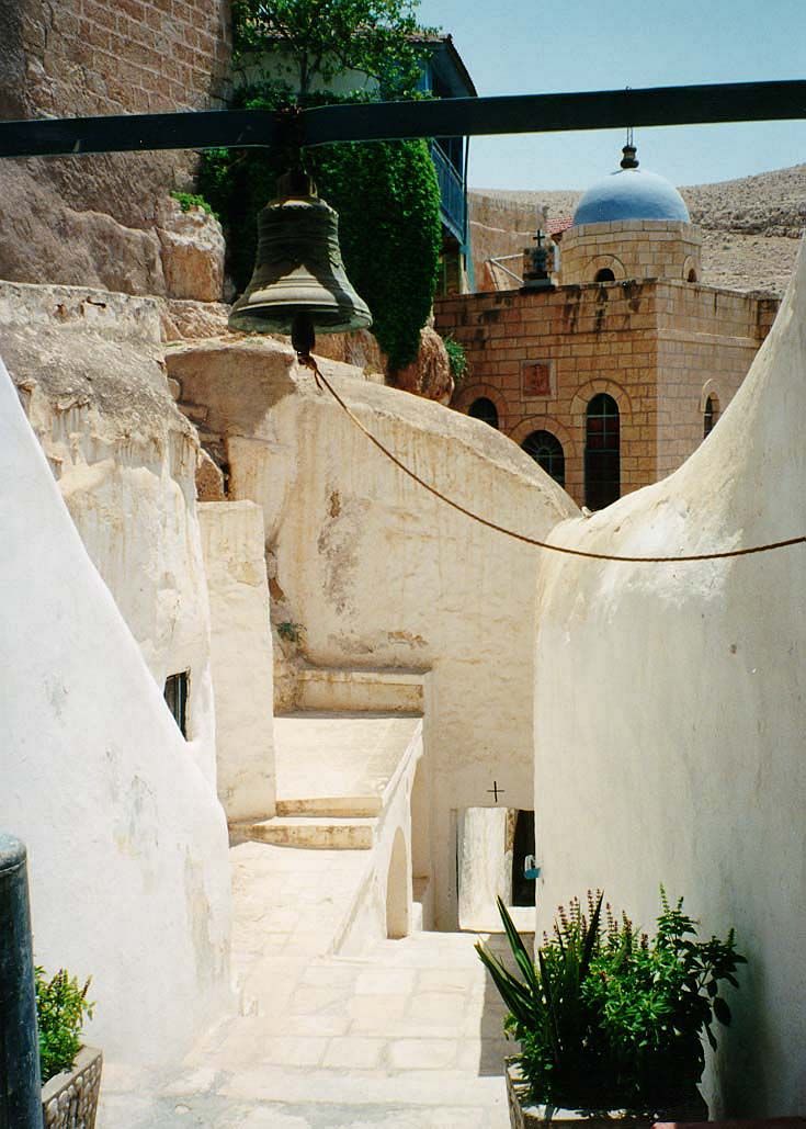 The view from the main entrance and looking over the staircase leading to the church.
