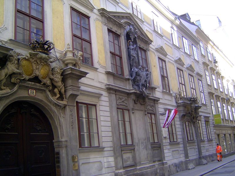 Across the street from the old city hall, this is the former Bohemian High Chancellery, designed by Fischer von Erlach and completed in 1714