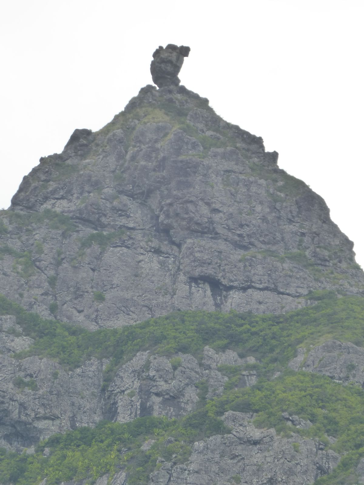 See any? The peak is about 2,700 feet above sea level, which makes it the second highest elevation of the island, though it's by far the mos