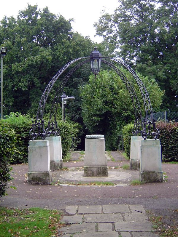 We've jumped to Hampstead Garden Suburb and this monument to its founder, Henriette Barnett, wife of the founder of Toynbee Hall. In 1903 sh