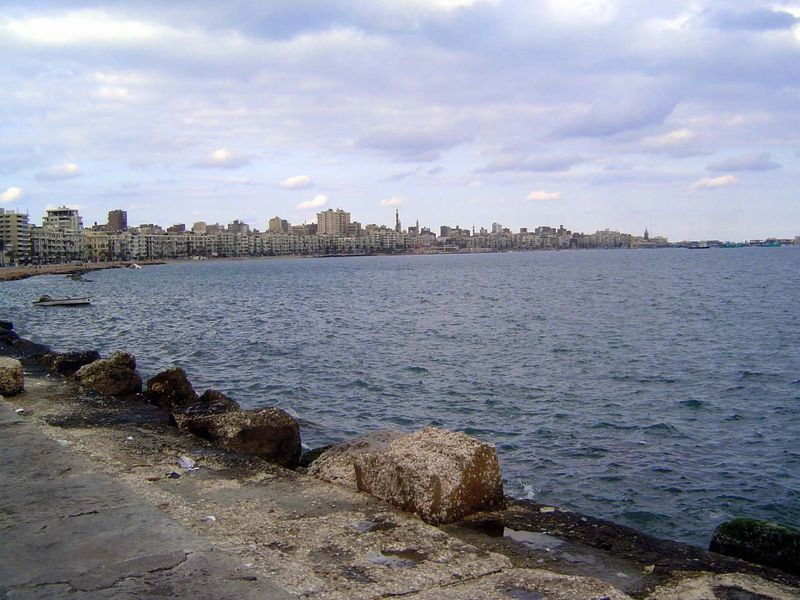 We've jumped again, this time 35 miles to Alexandria or Al-Iskanderiyyah. The city was founded by you-know-who back in the 4th century B.C. 