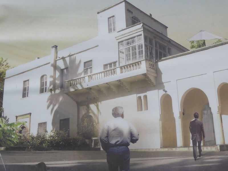 It's a 3-minute walk to Resident-General Lyautey's old residence, shown here on a signboard promising its restoration.
