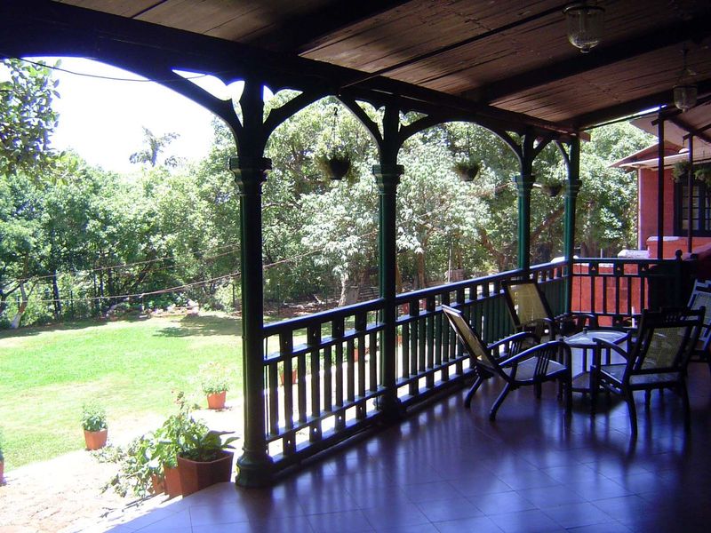 Garden view from the rear of the hall.