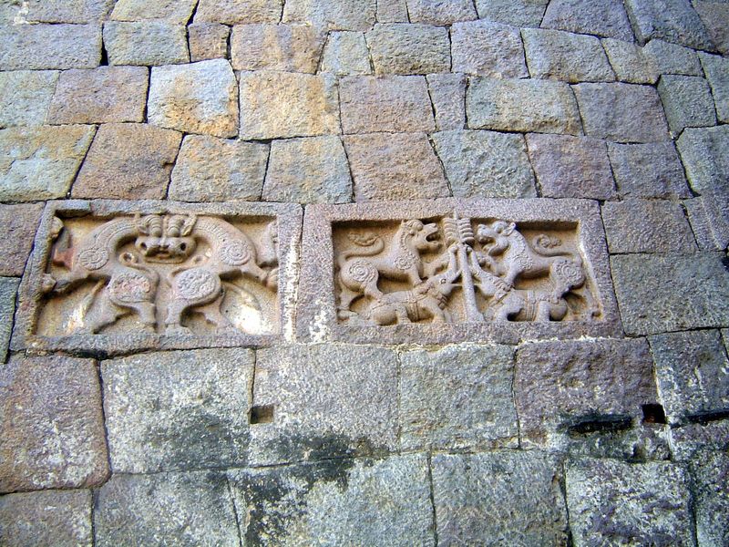 More icons. The local stone is granite, here cut in crude blocks.