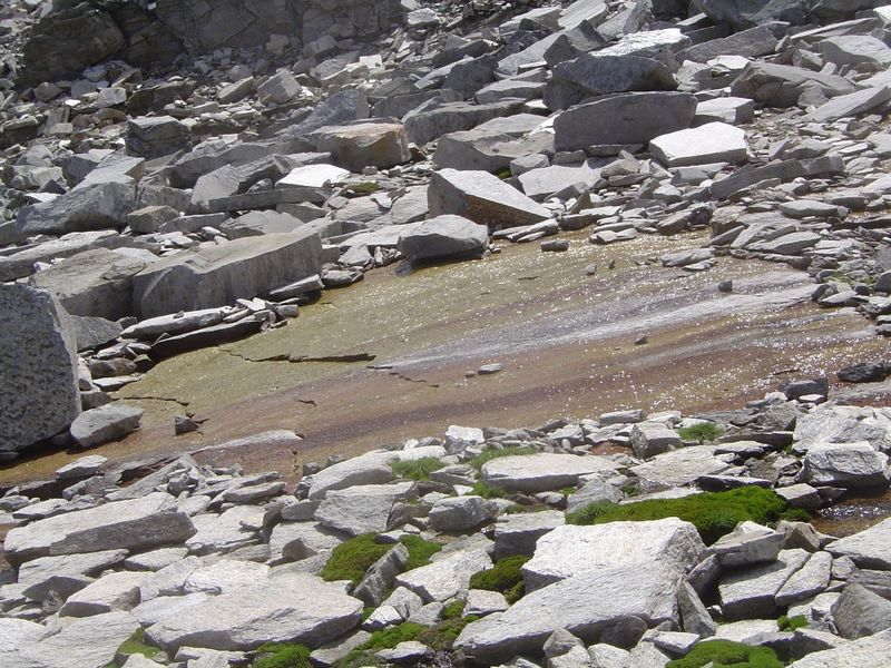 You can hear meltwater trickling.