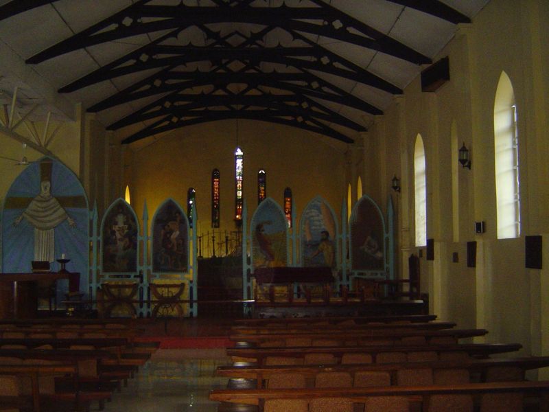 The simple interior.