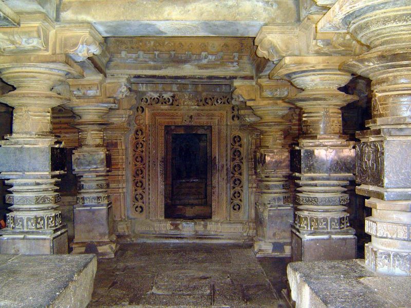 The customary deities in such temples are Brahma, Vishnu and Shiva, but Cousens believed that the original dedicatees here may have been the