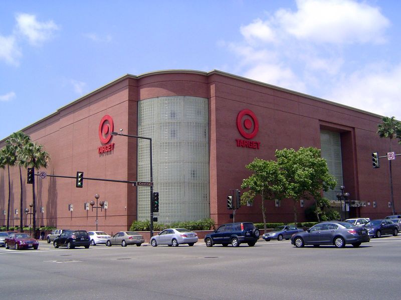 The mall's most striking attraction is this three-story Target. If you want to take a picture without cars, you'll have to phone in a bomb t