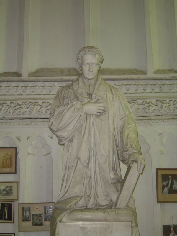 Inside, a statue of Bishop Reginald Heber, Wilson's successor and a leader in the doomed effort to Christianize India. While still in Englan