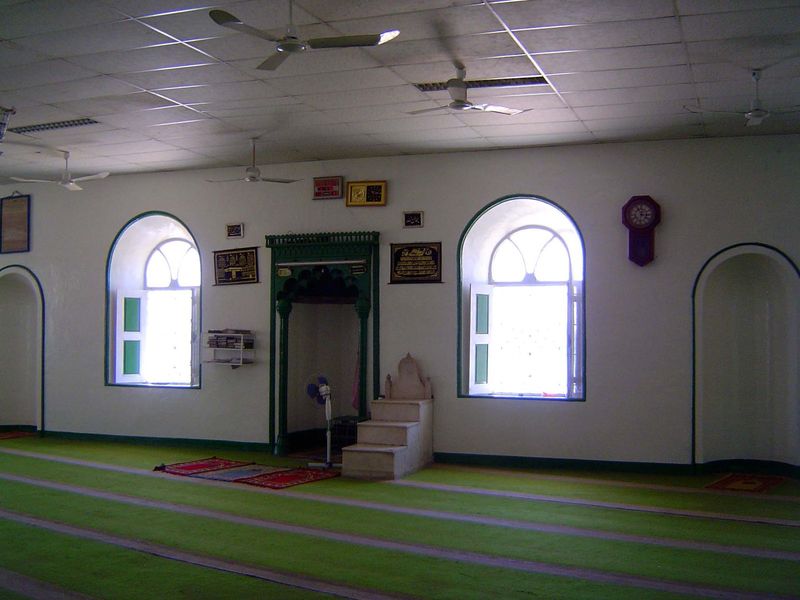 The mihrab is naturally on the north side of the building.