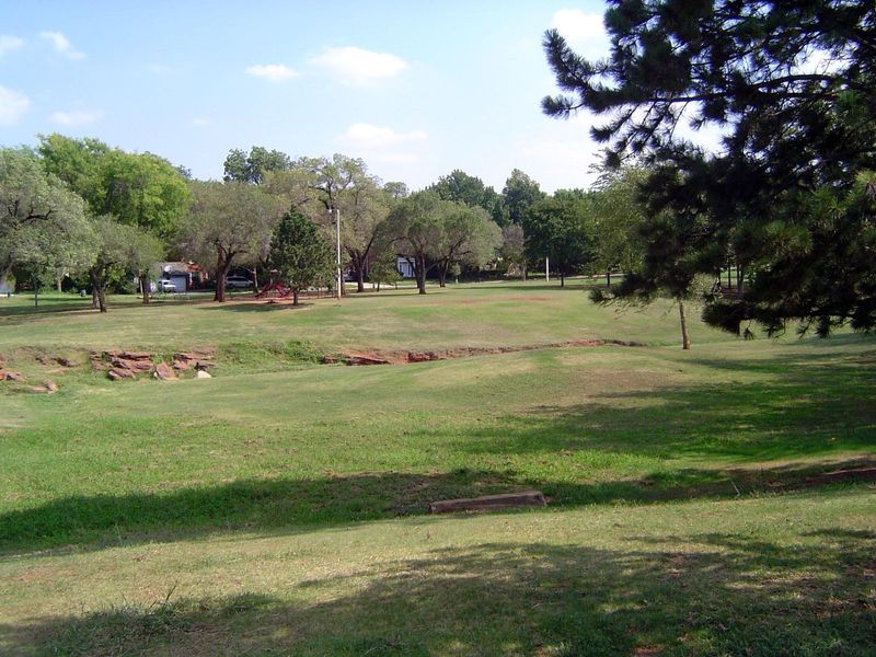 Another view of the creek, this time showing how it is incised into the locally ubiquitous red sandstone.