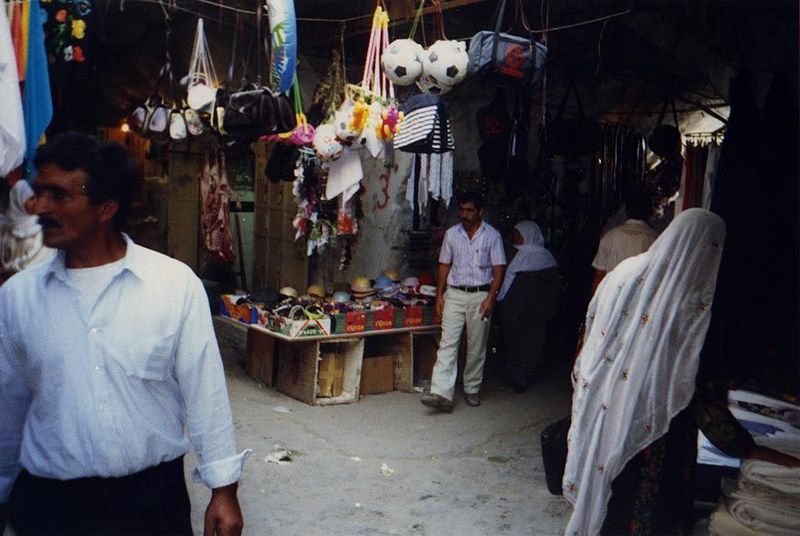 It's a quiet day in the suq. Prices are all in shekels, though much West Bank business, especially property sales, is conducted in Jordanian