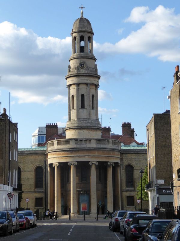A bit less than a mile to the west, this is St. Mary's Church, also from 1824. This is a so-called Commissioner's Church, funded in part by 
