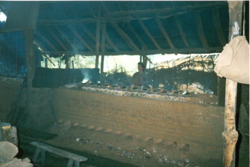 The smelting was done in clay vessels arrayed in ranks like pots on a clay stove. In certain lights, the brew burned green. Zinc? Maybe.