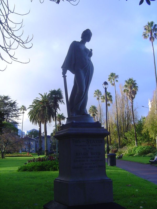Equally to Victorian taste, this is Victory of Peace, or Love Breaking the Sword of Hate. The sculptor was Andrea Lucchesi 1860-1925, a Lond