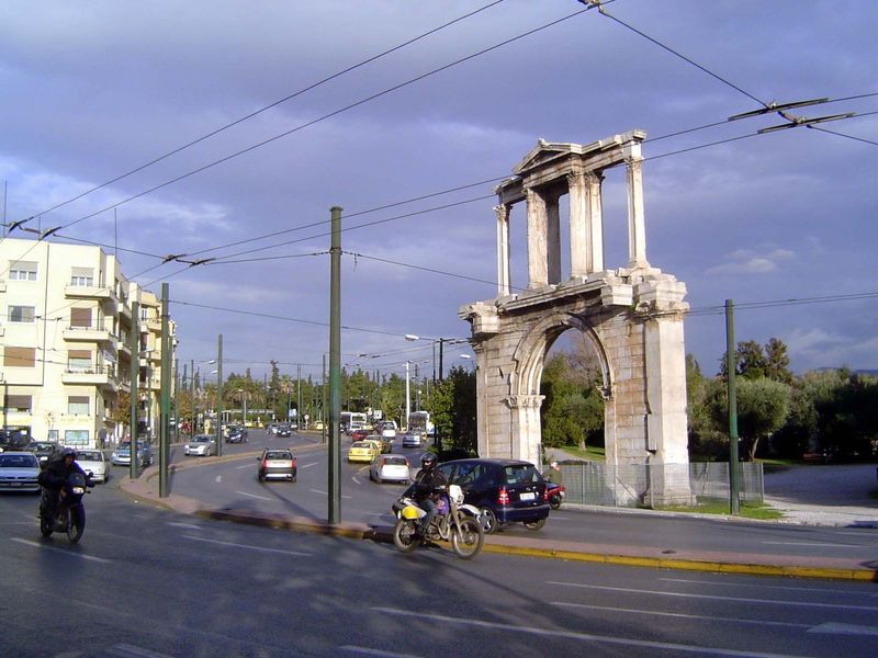 The arch leading now to the Temple of Olympian Zeus once marked the division between old and new Athens—which is to say, between the Greek a