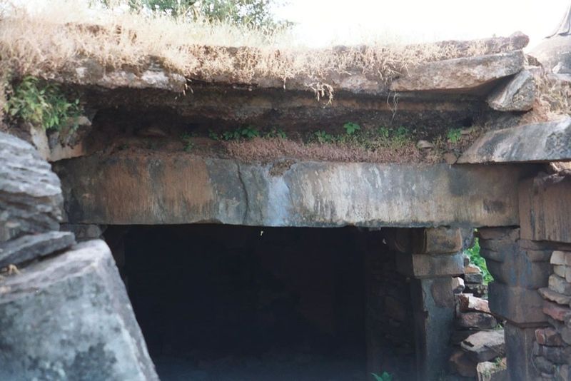 A massive stone lintel.