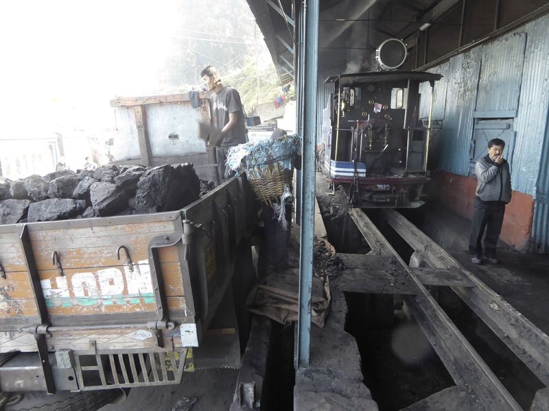 The engines run on coal, delivered by truck. That seems a little perverse.