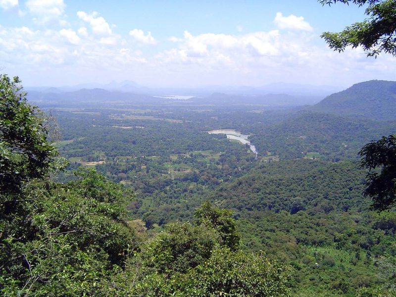 Looking east from the summit over a curve of the Mahaweli.