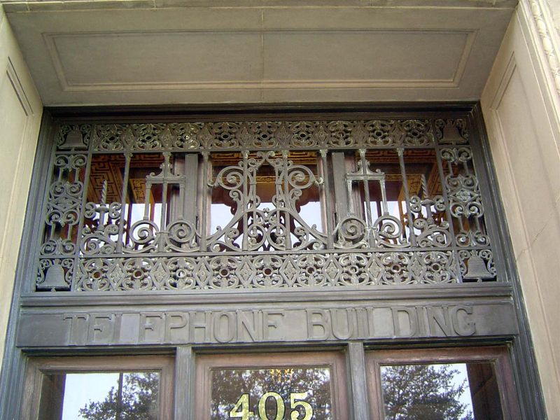 Adjoining it is a Southwest Bell building from 1920 with its own ornate detailing.