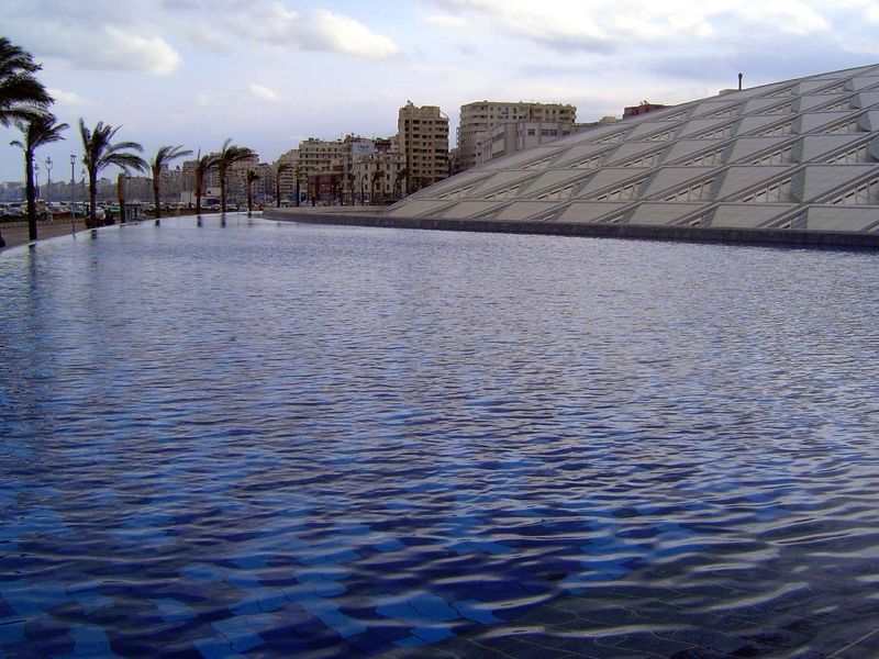From 2002: the waterside Bibliotheca Alexandrina.