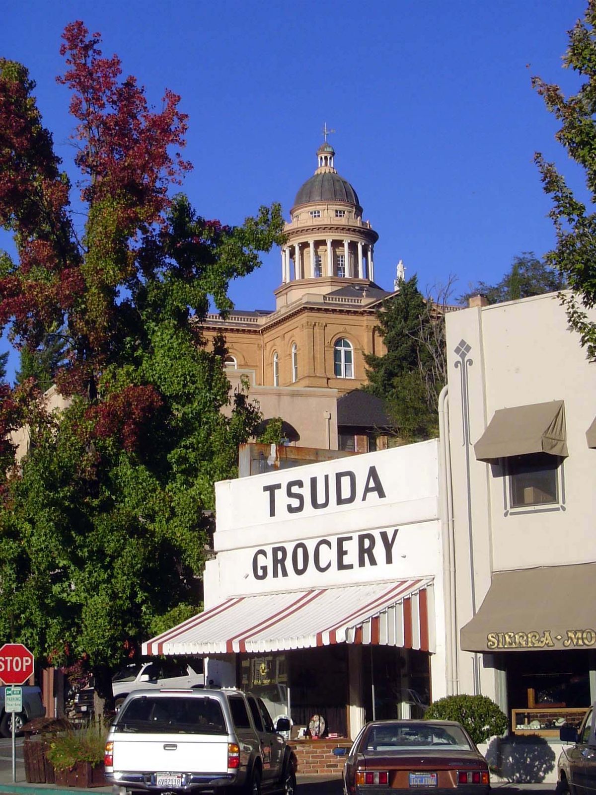 We're at Auburn, 10 miles farther east and at an elevation of about 1,300 feet. This is Mother Lode country, and Auburn is the Placer County