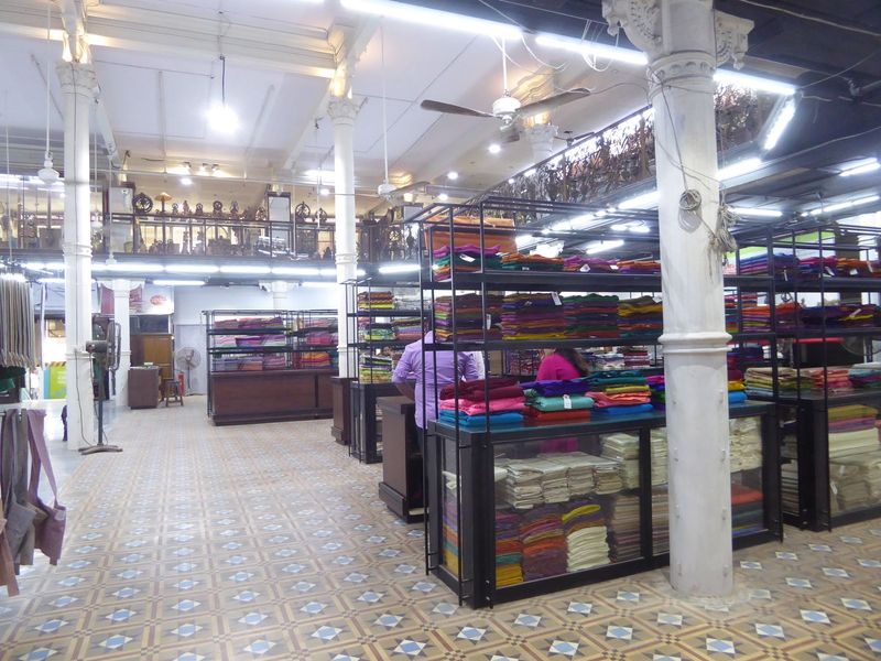 There's still a store here.  It's the lightly stocked Khadi Bhandar, selling traditional products.