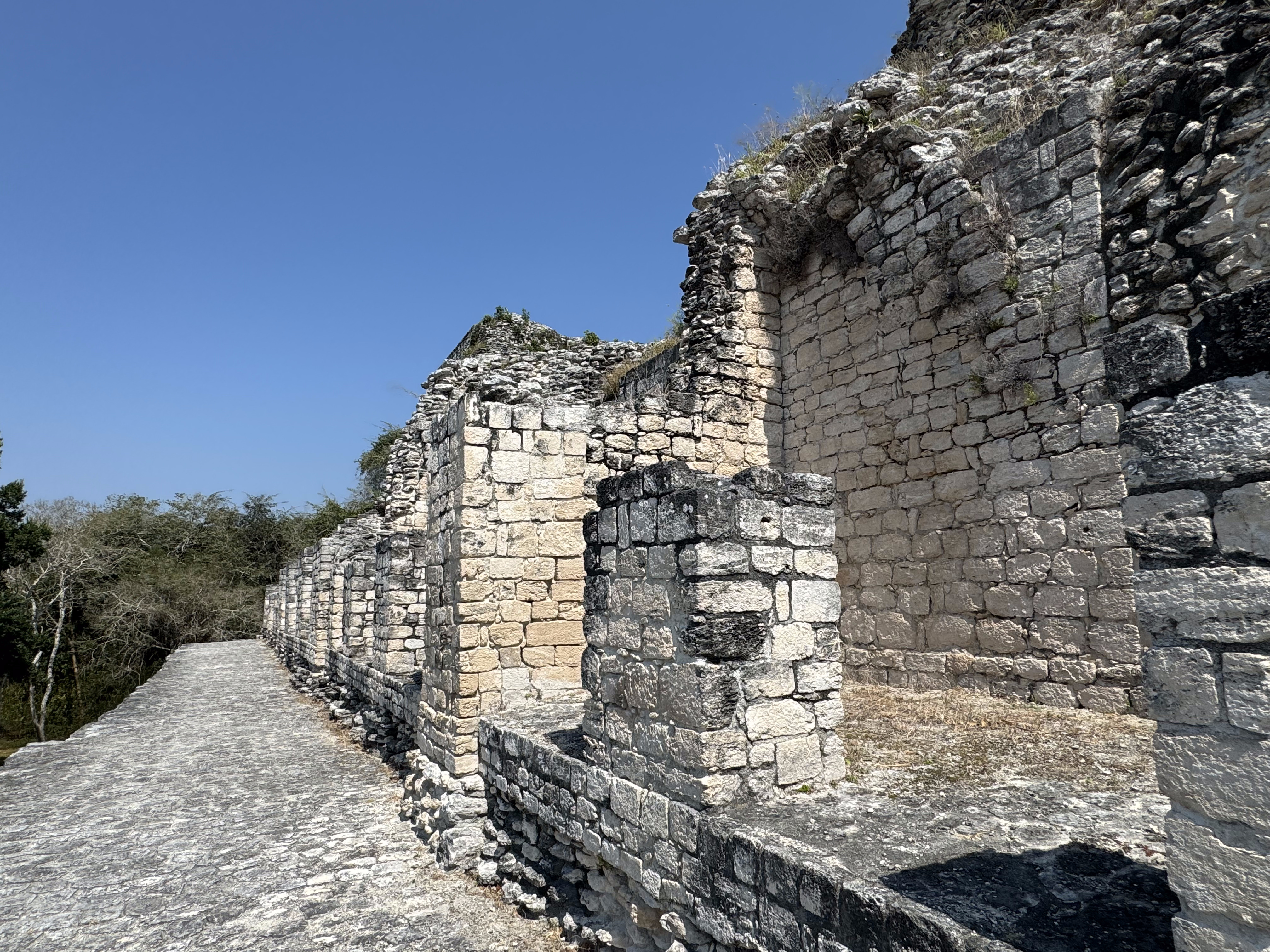 Unlike Uxmal, you can climb to your heart's content.  How much is original?  How much has been put back in place "consolidated" or entirely