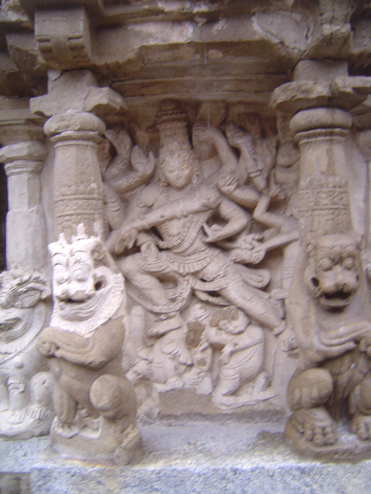Close-up of the image in the left-hand temple.