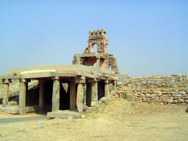 The gate had a brick and plaster superstructure with rooms, but they're gone.