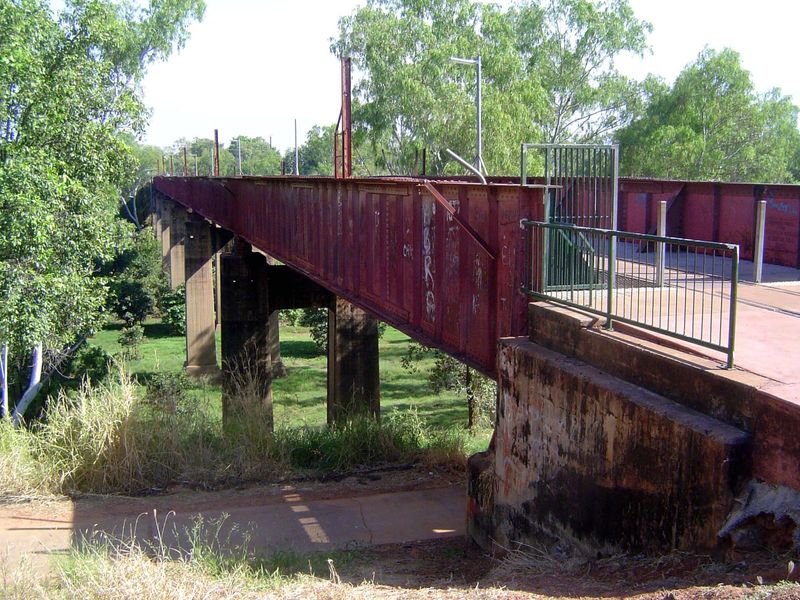 Prerequisite to Katherine's establishement, this railway bridge opened in 1925. It's been superseded, in case you were wondering.