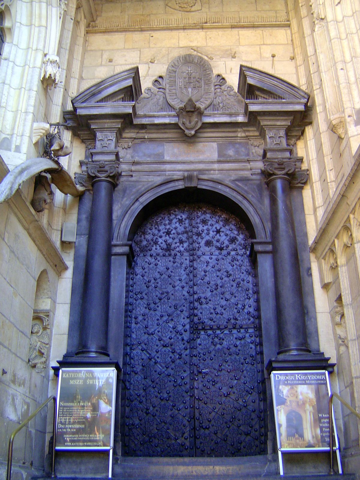 The doors to the cathedral carry the letter K in a font treacherously easy to misread as a B. That would be K for Kazimierz Casimir III, who
