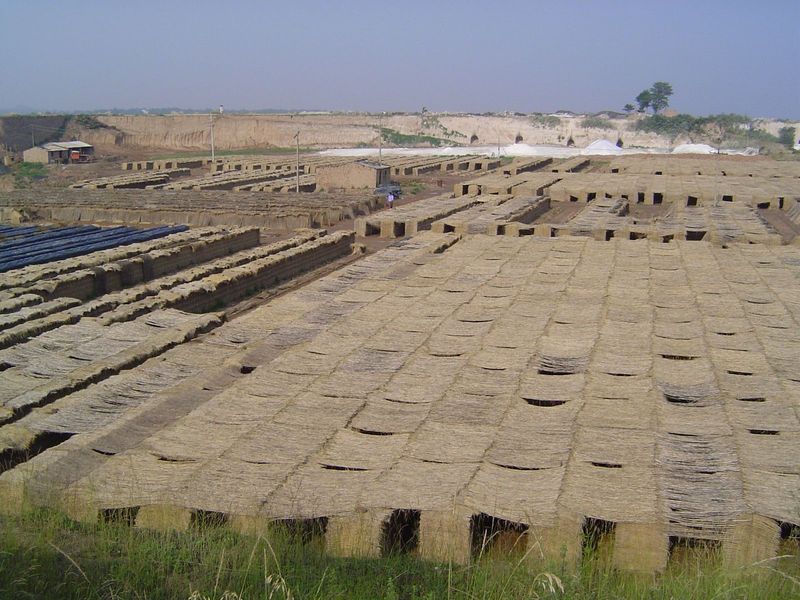 Brick-makers dig it and create their own steps or levels in the plateau surface.
