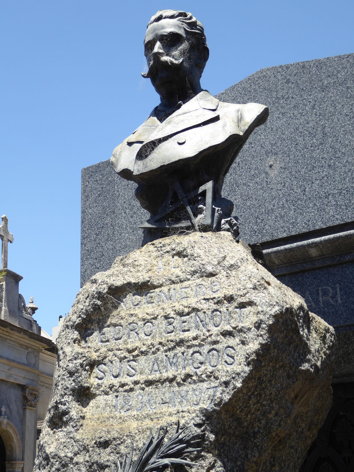 Pedro Benoit, 1836-97. His tools—compass and triangle—are altogether appropriate, especially if you look at a map of La Plata, where he exer
