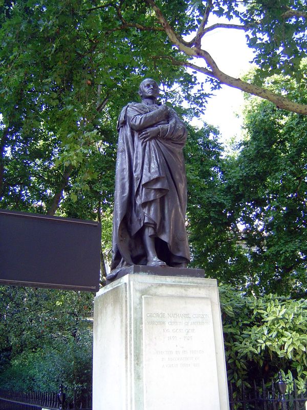 Yards and yards of fabric wrap that "most superior person," George Nathaniel Curzon, Viceroy of India and later it must have seemed a cut in