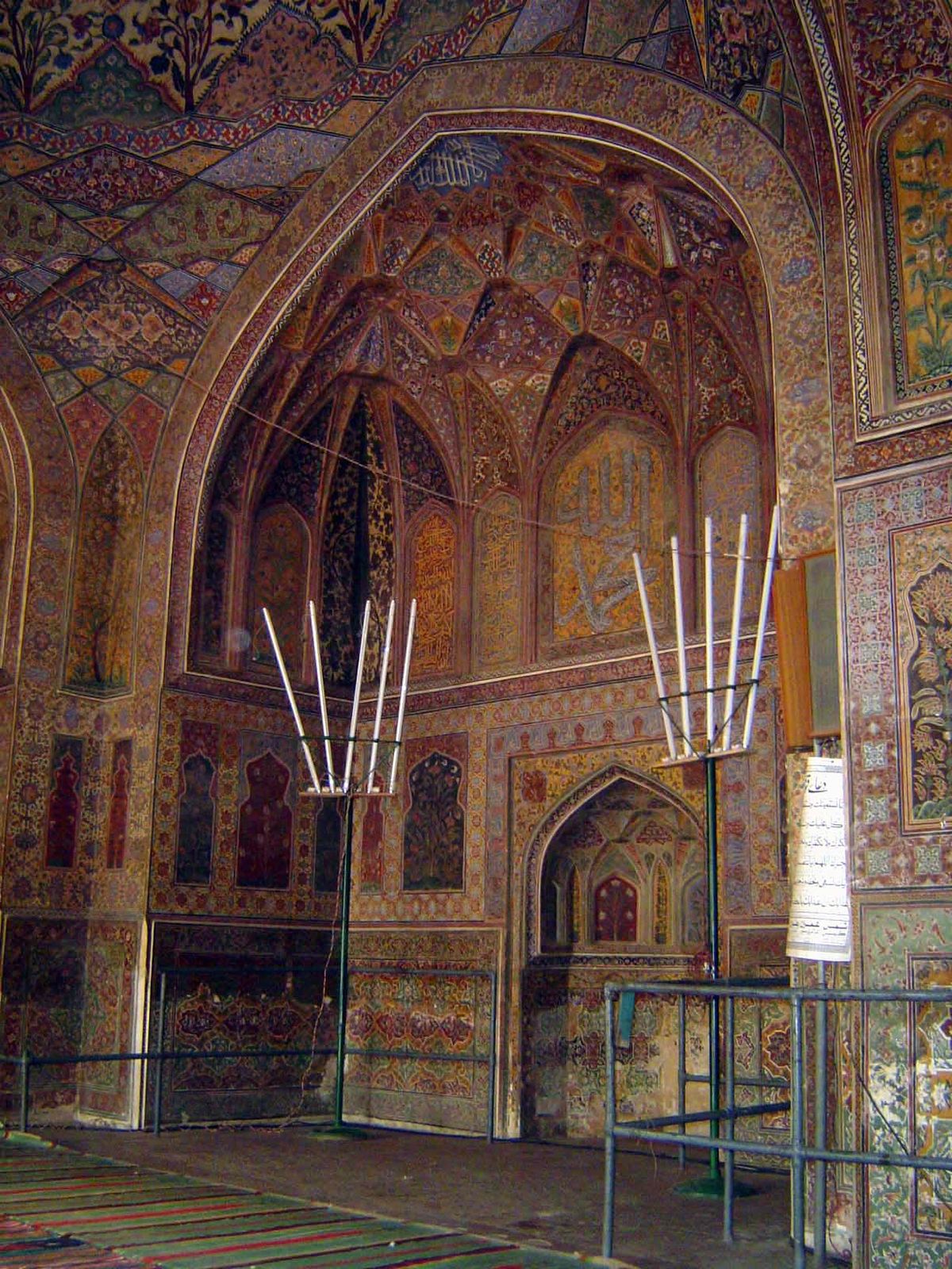 Where protected from the weather, as in the mihrab, the painted surface is in better shape.