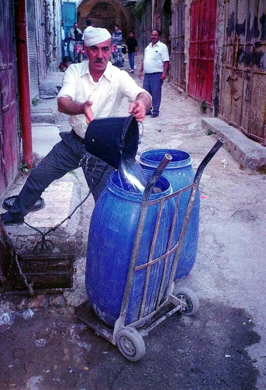When cisterns run dry, the alternative is to buy water delivered in canisters like these, filled from cisterns kept as commercial propositio