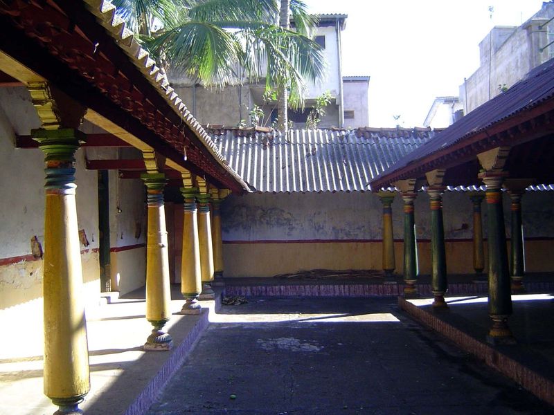 Inside, a quiet courtyard.