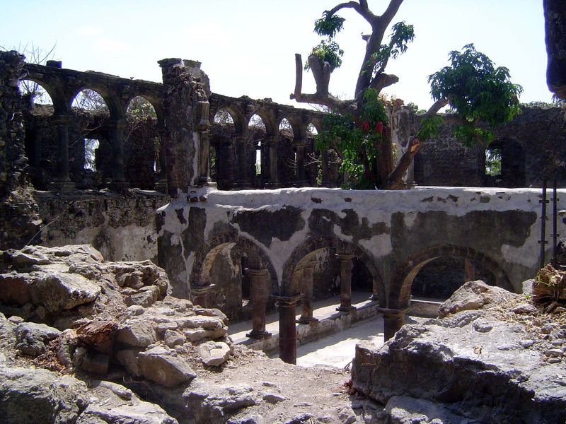 Part of the cloister is double-storied.