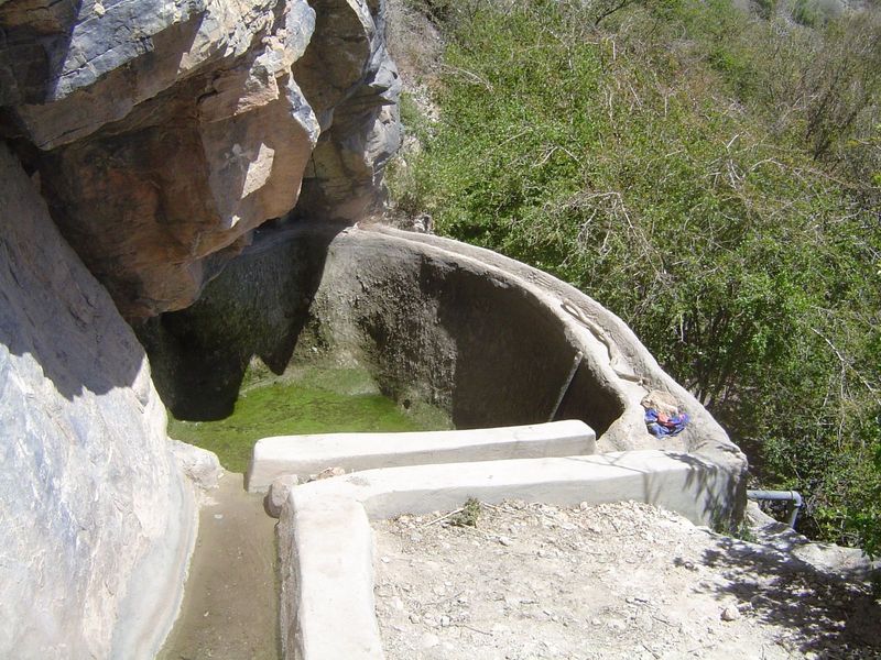 A holding pond, presumably to store water overnight.