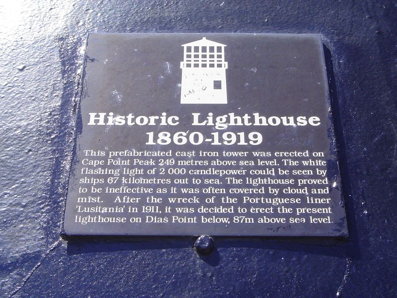 Sign on the cast-iron tower.