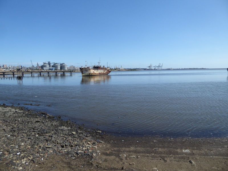 We've come back to the harbor for a more systematic approach. Swimming? Not in this water.