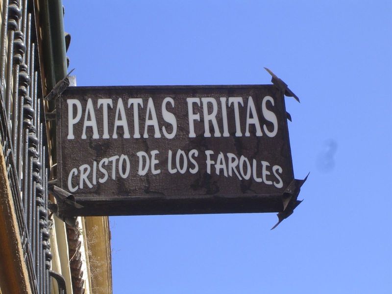 Christ of the Lanterns potato chips, made on the spot and named for an image of Christ in the nearby Capuchin plaza. Think there are tourist