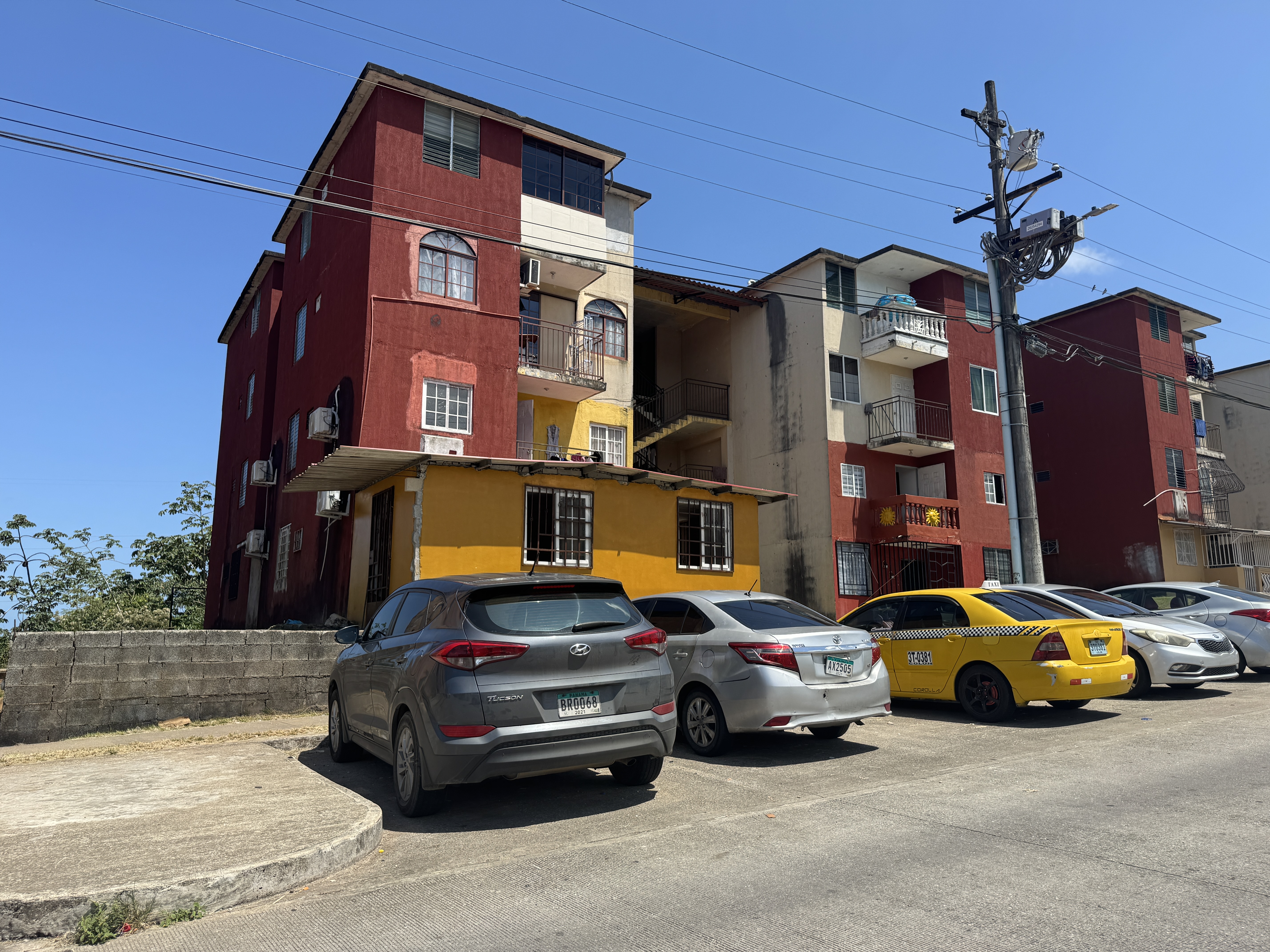 Some apartments have air conditioners.
