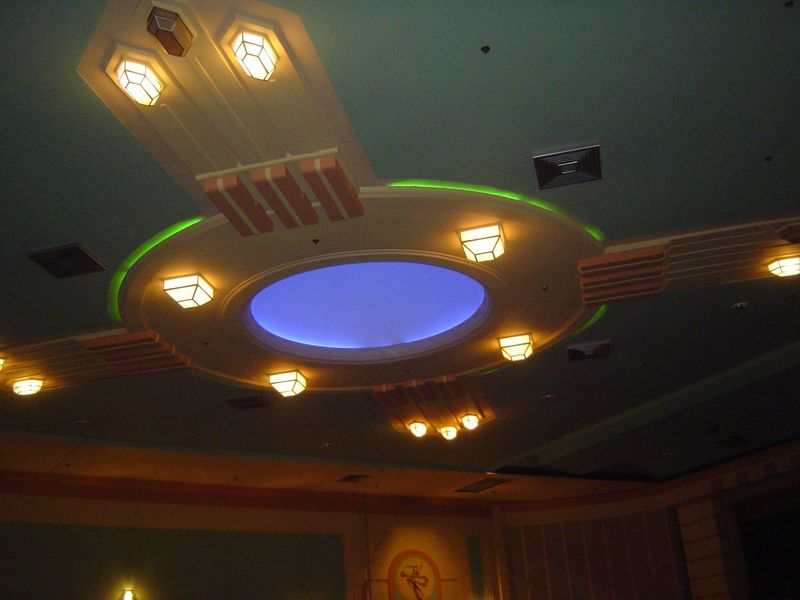 Lobby lighting.