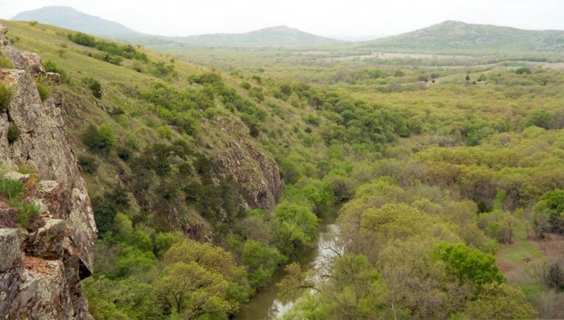 Pride in the past remains strong, though. Here's a bit of that past. Medicine Creek flows through the Wichita Mountains on its way to East C