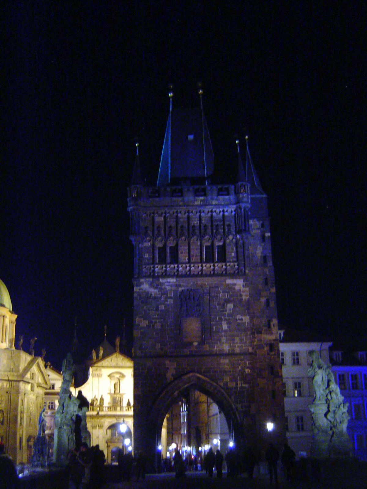The river historically was fordable but is now crossed by the Charles Bridge, or Karlov Most. Anyone entering the city from the bridge passe
