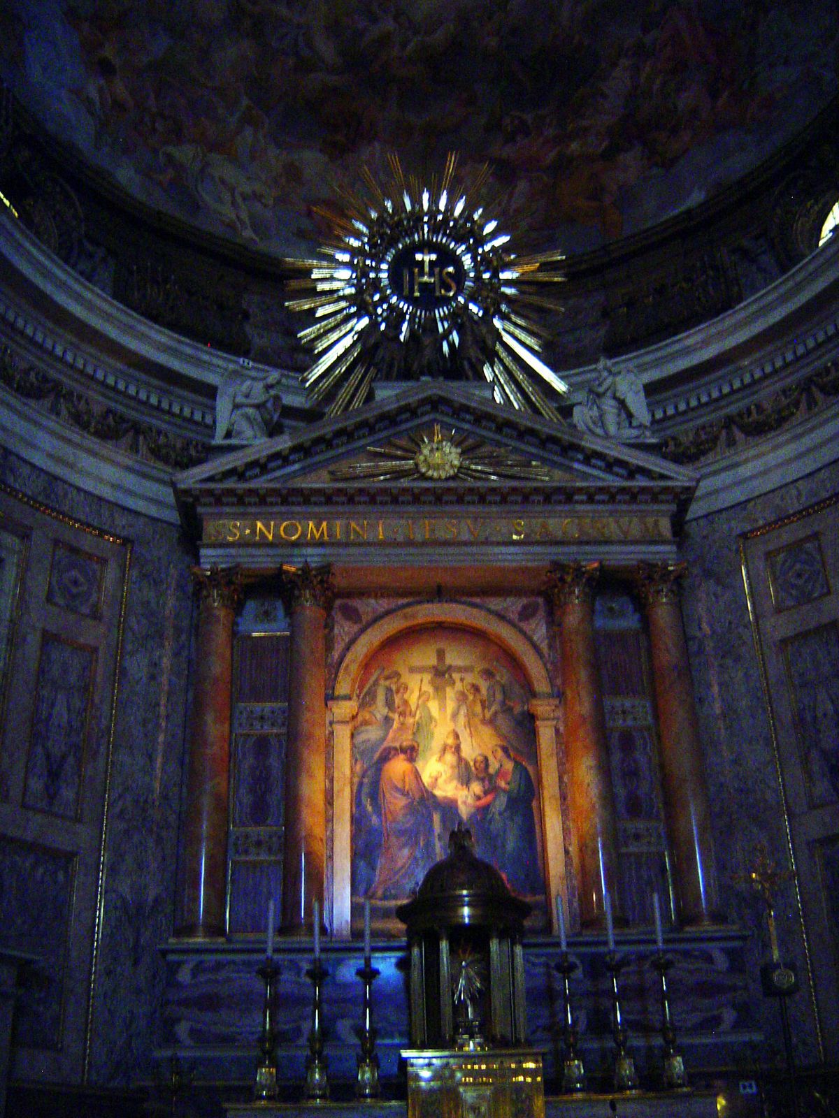 The comparatively somber altar.